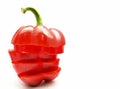 Red bell pepper sliced Royalty Free Stock Photo