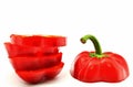 Red bell pepper sliced Royalty Free Stock Photo