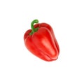 Red bell pepper sweet, capsicum, paprika isolated on white background. One whole fresh vegetable Royalty Free Stock Photo