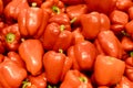 Red bell peppers closeup