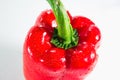 Red bell peppers on a white background