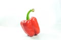 Red bell peppers on a white background