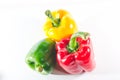 Red bell peppers on a white background