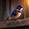 The Red-bellied Bluetail (Cyornis ruficollis) Generative AI
