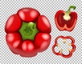 Red bellpepper on transparent background Royalty Free Stock Photo