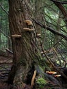 Red-Belted Polypore Fungus in Forest