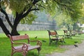 Red bench