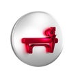 Red Bench with barbel icon isolated on transparent background. Gym equipment. Bodybuilding, powerlifting, fitness