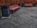 Red benches Royalty Free Stock Photo