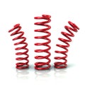 Red bended spring 3d illustration