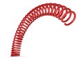 Red bent spring spiral on white background Royalty Free Stock Photo