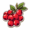 Red Berries Cartoon Sticker: Classic Tattoo Motif With A Nintencore Twist