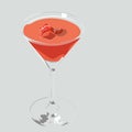 Red berries cocktail vector