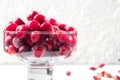 Red berries frozen cherry in cup glass dessert Royalty Free Stock Photo