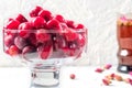 Red berries frozen cherry in cup glass dessert Royalty Free Stock Photo