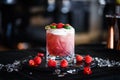 Red berries & lime cocktail Royalty Free Stock Photo