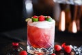 Red berries & lime cocktail Royalty Free Stock Photo