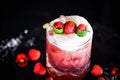 Red berries & lime cocktail Royalty Free Stock Photo