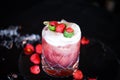 Red berries & lime cocktail Royalty Free Stock Photo