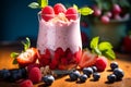 red berries smoothie in glass Royalty Free Stock Photo