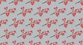 Red Berry Branch Seamless Botanical Pattern Royalty Free Stock Photo