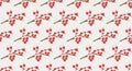 Red Berry Branch Seamless Botanical Pattern Royalty Free Stock Photo