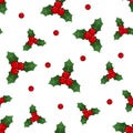 Red Berry Christmas on White Background. Vector Illustration Royalty Free Stock Photo