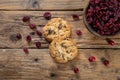 red berry cookies and raw berries