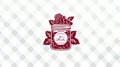 Red Berry Jam Jar Logo Silhouette on Gingham Background Royalty Free Stock Photo