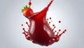 Red berry Jam splash with little bubbles fruit syrup Royalty Free Stock Photo