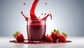 Red berry Jam splash with little bubbles fruit syrup Royalty Free Stock Photo