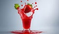 Red berry Jam splash with little bubbles fruit syrup Royalty Free Stock Photo