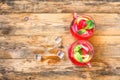 Red berry lemonade mojito in a two glass Royalty Free Stock Photo