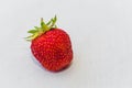 Red berry ripe fresh juicy strawberry on white background Royalty Free Stock Photo