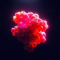 Red berry in the shape of a heart on a black background Generative AI