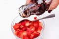 Red berry sliced on a white background. Royalty Free Stock Photo