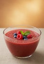 Red Berry Smoothie in Glass Bowl Royalty Free Stock Photo