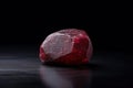 Red beryl is a rare precious natural stone on a black background. AI generated. Header banner mockup with space. Royalty Free Stock Photo