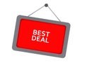 Red Best Deal Sign Hanging On A Nail 