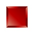 Red Beveled Square Button