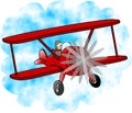 Red Bi-plane Royalty Free Stock Photo