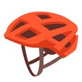 red bicycle helmet , vector illustration , flat style