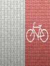 Red bicycle lane