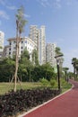 Red bicycle road in gulangwan park