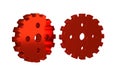 Red Bicycle sprocket crank icon isolated on transparent background. Royalty Free Stock Photo