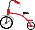 Red Bicycle Vector on the White Blackground