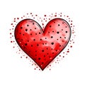 Red big heart on a white background. Symbol of love and fidelity. Royalty Free Stock Photo