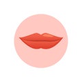 Red big plump lips makeup design icon Royalty Free Stock Photo