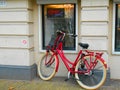 Red bike in Amsterdam