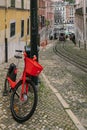 Red Bike Jump by Uber at CalÃÂ§ada da Gloria street